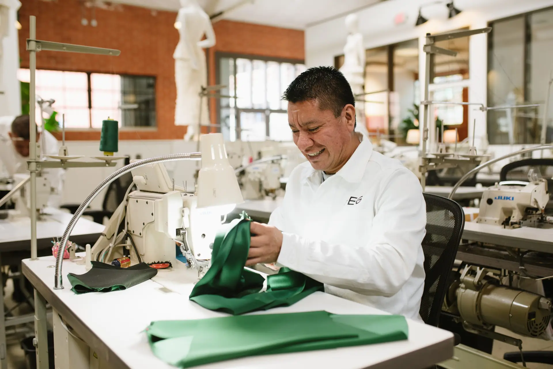 TEG team crafting garments in the Los Angeles studio